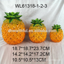 Wholesale pineapple ceramic containers with lids